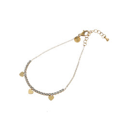 Armband B4763-2 Shiny hearts bracelet goud - Day&Eve Armband B4763-2 Shiny hearts bracelet goud - Day&Eve
