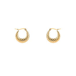 Oorbellen E4889-2 Plaided hoop goud- Day&Eve Oorbellen E4889-2 Plaided hoop goud- Day&Eve