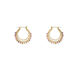 Oorbellen E4912-2 Small stones hoop goud - Day&Eve Oorbellen E4912-2 Small stones hoop goud - Day&Eve