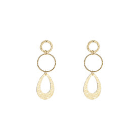 Oorbellen E4926-2 Fine hammered dangle earring goud - Day&Eve Oorbellen E4926-2 Fine hammered dangle earring goud - Day&Eve