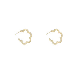 Oorbellen E4919-2 fine flower hoop goud - Day&Eve Oorbellen E4919-2 fine flower hoop goud - Day&Eve