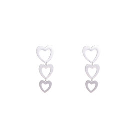 Oorbellen E4870-1open heart dangle zilver - Day&Eve Oorbellen E4870-1open heart dangle zilver - Day&Eve