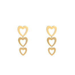 Oorbellen E4870-2 open heart dangle goud - Day&Eve Oorbellen E4870-2 open heart dangle goud - Day&Eve