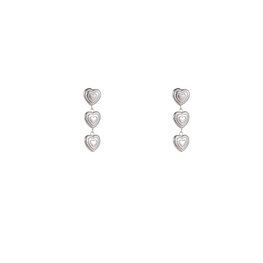 Oorbellen E4953-1 triple hearts earring zilver - Day&Eve Oorbellen E4953-1 triple hearts earring zilver - Day&Eve