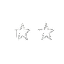 Oorbellen E4918-1 fine star hoop zilver - Day&Eve Oorbellen E4918-1 fine star hoop zilver - Day&Eve
