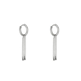 Oorbellen E4831-1 flat piece hoop zilver - Day&Eve Oorbellen E4831-1 flat piece hoop zilver - Day&Eve