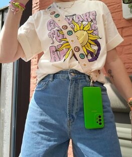 Bagstrap/phonestrap daisies smiley kraaltjes - Loffs Bagstrap/phonestrap daisies smiley kraaltjes - Loffs