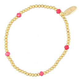 Armband 3mm facet donut red jade FJ7225 goud - Fushi Armband 3mm facet donut red jade FJ7225 goud - Fushi