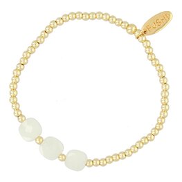 Armband 3mm rond met vierkante halfedelsteen FJ6965 goud - Fushi Armband 3mm rond met vierkante halfedelsteen FJ6965 goud - Fushi