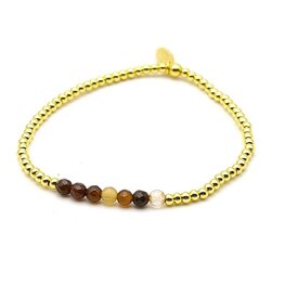 Armband dyed bruin tinten FJ6401 goud - Fushi Armband dyed bruin tinten FJ6401 goud - Fushi