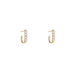 Oorbellen E4872-2 Pearl oval hoop goud - Day&Eve Oorbellen E4872-2 Pearl oval hoop goud - Day&Eve