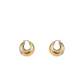Oorbellen E4897-2 Holllow croissant hoop goud- Day&Eve Oorbellen E4897-2 Holllow croissant hoop goud- Day&Eve