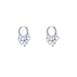 Oorbellen E4828-1 hearts hoop zilver - Day&Eve Oorbellen E4828-1 hearts hoop zilver - Day&Eve