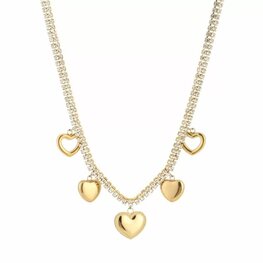 Bedelketting sparkling hearts - goud Bedelketting sparkling hearts - goud