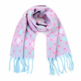 Zachte gestipte wintersjaal blauw