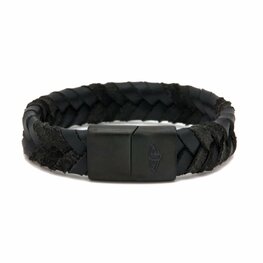 Leren armband mannen Ceaser zwart 15MM zwart - Karma Him Leren armband mannen Ceaser zwart 15MM zwart - Karma Him