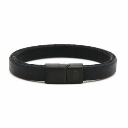 Leren armband mannen Magnus zwart 10MM zwart - Karma Him Leren armband mannen Magnus zwart 10MM zwart - Karma Him