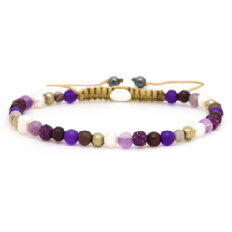 Armband spiral Elodie purple crystal xxs - Karma Armband spiral Elodie purple crystal xxs - Karma
