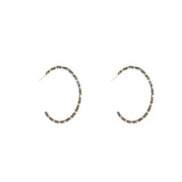 Oorbellen Fine beads hoop green forest - goud Oorbellen Fine beads hoop green forest - goud