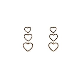 Oorbellen E4880-3 strass hearts black goud- Day&Eve Oorbellen E4880-3 strass hearts black goud- Day&Eve