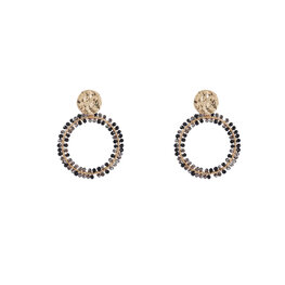 Oorbellen E4557-1 Beads round black mix - Day&Eve Oorbellen E4557-1 Beads round black mix - Day&Eve