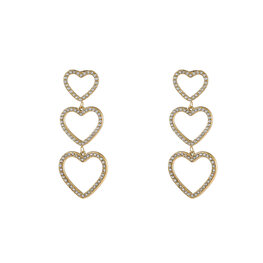 Oorbellen E4880-2 strass hearts white goud- Day&Eve Oorbellen E4880-2 strass hearts white goud- Day&Eve