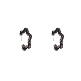 Oorbellen E4678-1 star hoop black - Day&Eve Oorbellen E4678-1 star hoop black - Day&Eve