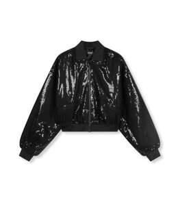Jacket ladies bomber paillet Amber zwart - Refined Department Jacket ladies bomber paillet Amber zwart - Refined Department
