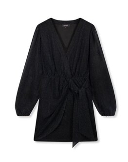Jurk wrap glitter Polina zwart - Refined Department Jurk wrap glitter Polina zwart - Refined Department