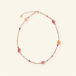 Ketting MH107 paradise orange pink - MableHappiness