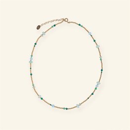 Ketting MH108 facet blue green - MableHappiness