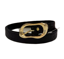 Riem leer croco zwart - Elvy Fashion Riem leer croco zwart - Elvy Fashion