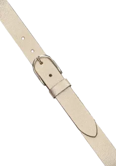 Riem smal leer metallic bubble belt Champagne - Elvy Fashion Riem smal leer metallic bubble belt Champagne - Elvy Fashion