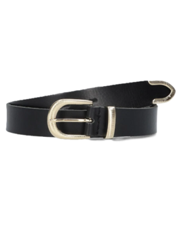 Riem leer detail belt zwart/goud - Elvy Fashion Riem leer detail belt zwart/goud - Elvy Fashion