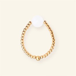 Ring MH222 big white - MableHappiness