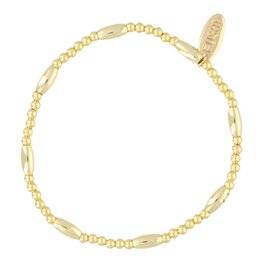 Armband 3mm kralen ovale kralen FJ6836 goud - Fushi
