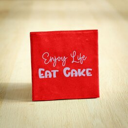 Tegeltje enjoy life eat cake - rood/lila Tegeltje enjoy life eat cake - rood/lila