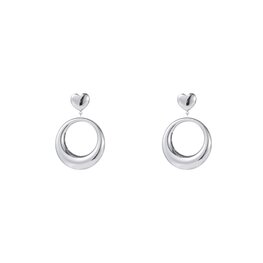 Oorbellen E4899-1 hollow drop & dangle zilver - Day&Eve Oorbellen E4899-1 hollow drop & dangle zilver - Day&Eve