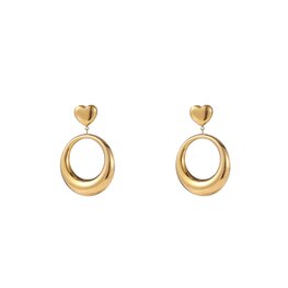 Oorbellen E4899-2 hollow drop & dangle goud - Day&Eve Oorbellen E4899-2 hollow drop & dangle goud - Day&Eve