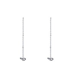 Oorbellen E4287-1 pull through heart zilver - Day&Eve Oorbellen E4287-1 pull through heart zilver - Day&Eve