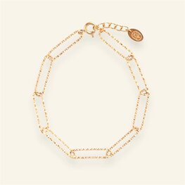 Armband MH62 Sparkly Paperclip goud - MableHappiness