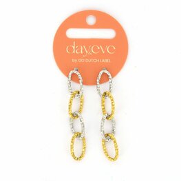 Oorbellen E4960-3 link earring 2tone - Day&Eve Oorbellen E4960-3 link earring 2tone - Day&Eve
