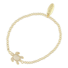 Armband 3mm met glitter schildpad FJ8079 goud - Fushi Armband 3mm met glitter schildpad FJ8079 goud - Fushi