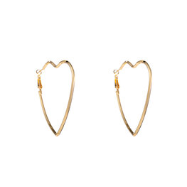 Oorbellen E5068-2 Heart hoops goud - Day&Eve Oorbellen E5068-2 Heart hoops goud - Day&Eve