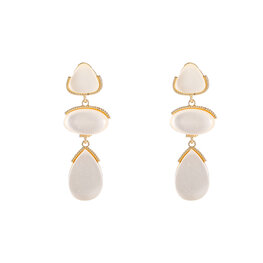 Oorbellen E5052-1 Triple drop goud wit - Day&Eve Oorbellen E5052-1 Triple drop goud wit - Day&Eve