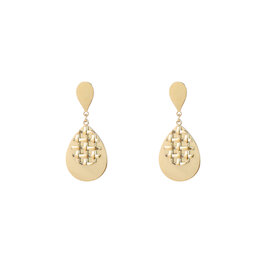 Oorbellen E5250-2 Grated drop dangle goud - Day&Eve Oorbellen E5250-2 Grated drop dangle goud - Day&Eve