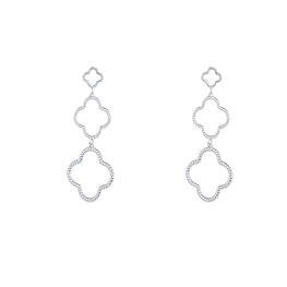Oorbellen E5439-1 Open clovers zilver - Day&Eve Oorbellen E5439-1 Open clovers zilver - Day&Eve