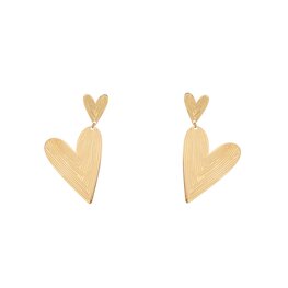 Oorbellen E5432-2 Side hearts goud - Day&Eve Oorbellen E5432-2 Side hearts goud - Day&Eve