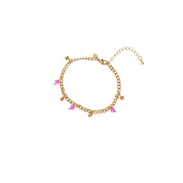 Armband B5362-2 beads + balls pink goud - Day&Eve Armband B5362-2 beads + balls pink goud - Day&Eve