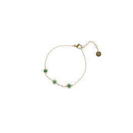 Armband B5280-2 flowers groen goud - Day&Eve Armband B5280-2 flowers groen goud - Day&Eve